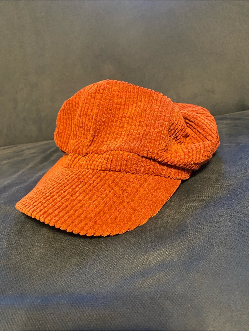 Corduroy Newsboy Cap - Orange